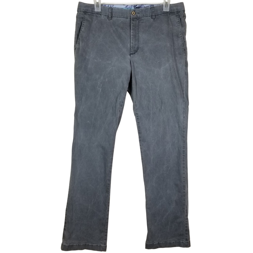 Tommy Bahama Boracay Chino Pants Mens 38x34 Gray Cotton Tencel Stretch Straight